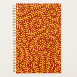 Golden Yellow Leafy Vine Pattern  プランナー手帳