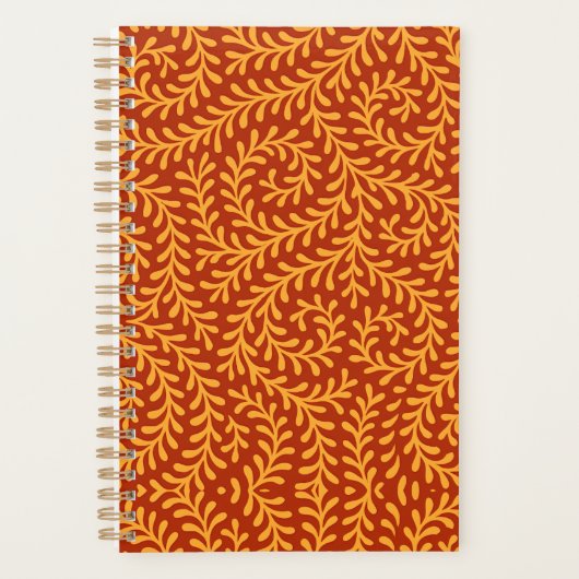 Golden Yellow Leafy Vine Pattern  プランナー手帳 (正面)