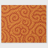 Golden Yellow Leafy Vine Pattern  ラッピングペーパー (フラット)