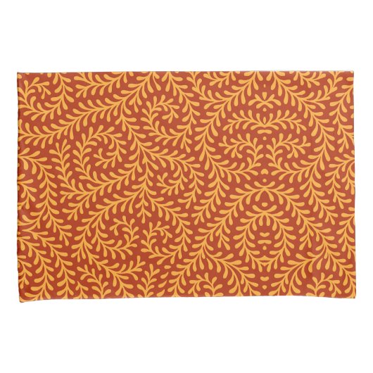 Golden Yellow Leafy Vine Pattern  枕カバー (正面右)