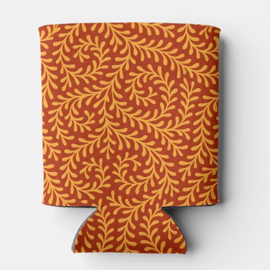 Golden Yellow Leafy Vine Pattern  缶クーラー (裏面)