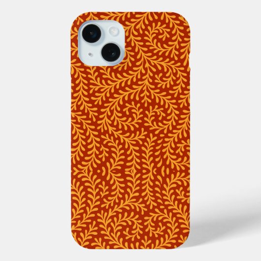 Golden Yellow Leafy Vine Pattern Case-Mate iPhoneケース (裏面)