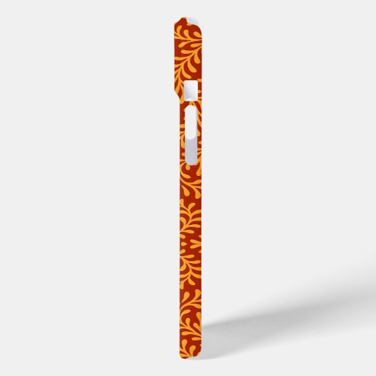 Golden Yellow Leafy Vine Pattern  Case-Mate iPhoneケース (裏面 / 左)