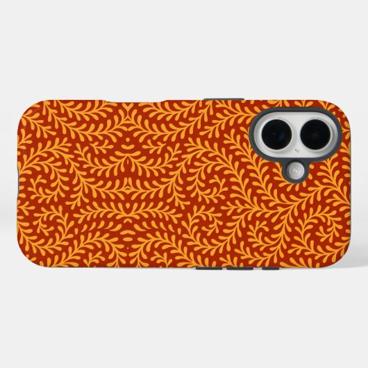 Golden Yellow Leafy Vine Pattern  Case-Mate iPhoneケース (裏面 (横))