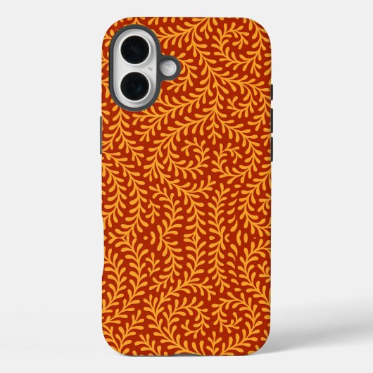 Golden Yellow Leafy Vine Pattern  Case-Mate iPhoneケース (裏面)