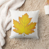 Golden Yellow Maple Leaf Pillow クッション (ブランケット)
