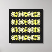 Golden Yellow Ornamental Stripe Seamless Pattern キャンバスプリント (正面)