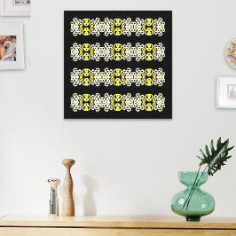 Golden Yellow Ornamental Stripe Seamless Pattern キャンバスプリント