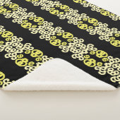 Golden Yellow Ornamental Stripe Seamless Pattern シェルパブランケット (3/4)