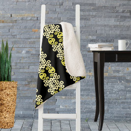 Golden Yellow Ornamental Stripe Seamless Pattern シェルパブランケット