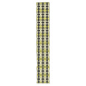 Golden Yellow Ornamental Stripe Seamless Pattern ロングテーブルランナー (正面)