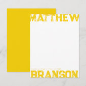 Golden Yellow Rough Lettering Notecard 招待状 (正面/裏面)