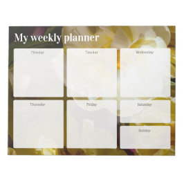 Golden Yellow Tulip Weekly Planner ノートパッド