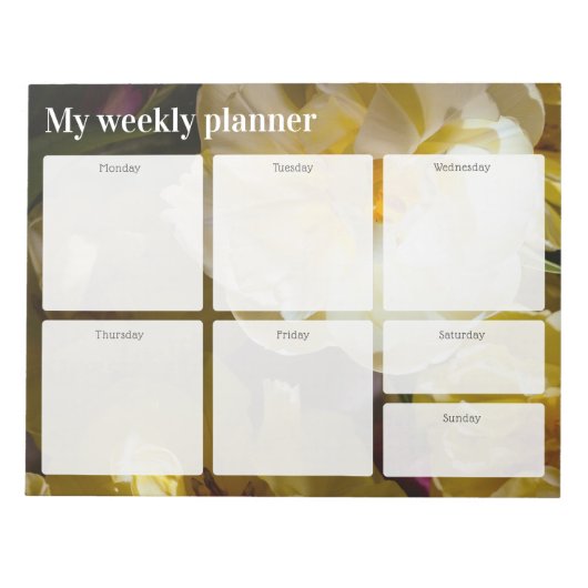 Golden Yellow Tulip Weekly Planner ノートパッド (正面)