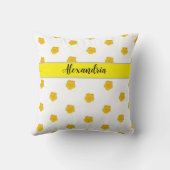 Golden Yellow Wildflower Photo Monogram Name  クッション (裏面)