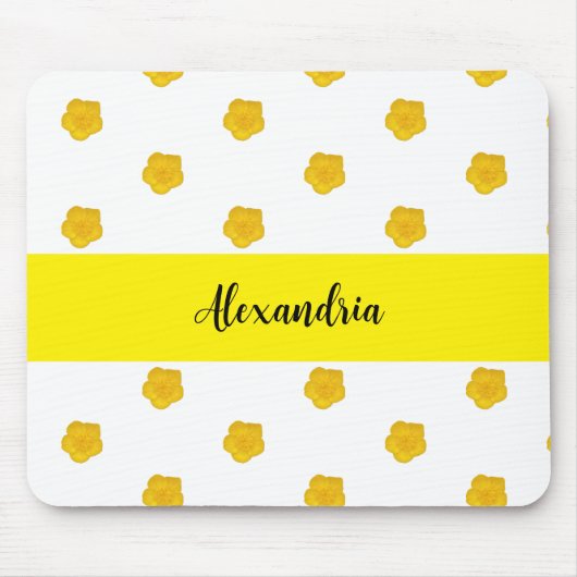 Golden Yellow Wildflower Photo Name マウスパッド (正面)