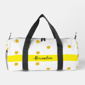 Golden Yellow Wildflower Photo Name Monogram ダッフルバッグ (裏面)