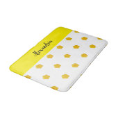 Golden Yellow Wildflower Photo Name Monogram  バスマット (アングル)