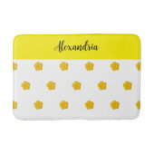 Golden Yellow Wildflower Photo Name Monogram  バスマット (正面)