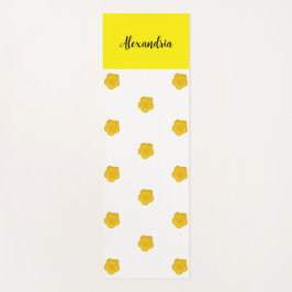 Golden Yellow Wildflower Photo Name Monogram ヨガマット