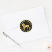 ✨ Golden Zodiac Leo Luxury Gift Art ♌ ラウンドシール (封筒)