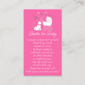 Goldendodleピンク赤ちゃんシャワー本ベビー エンクロージャーカード (正面)