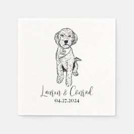 Goldendodle Labradodle カスタムDodle.Napkin Dog結婚's スタンダードカクテルナプキン