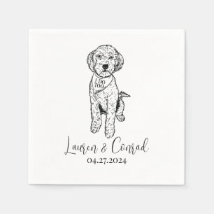 Goldendodle Labradodle カスタムDodle.Napkin Dog結婚's スタンダードカクテルナプキン