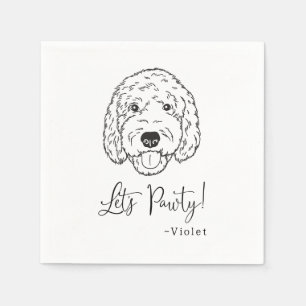Goldendodle Labradodle カスタムDodle.Napkin Dog結婚's スタンダードカクテルナプキン