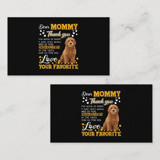 Goldendodle Mommy親愛は私の母であることをありがとう 名刺 (正面/裏面)