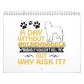 Goldendoodleのカレンダー2019 2020人の壁のギフトの女性 カレンダー (カバー)