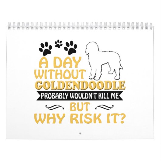 Goldendoodleのカレンダー2019 2020人の壁のギフトの女性 カレンダー (カバー)