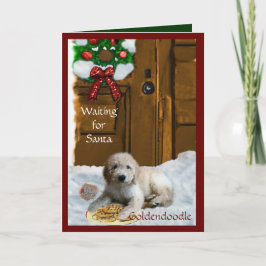 Goldendoodleのクリスマスのギフト シーズンカード