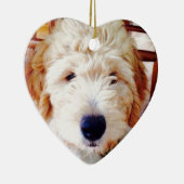 Goldendoodleの子犬 セラミックオーナメント (右)
