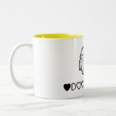 Goldendoodle愛! かわいい落書き犬 ツートーンマグカップ (左)