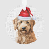 Goldendoodle犬の名前と写真クリスマス オーナメント (裏面)