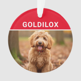 Goldendoodle犬の名前と写真クリスマス オーナメント