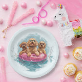 Goldendoodle犬サマーパイナップルプール浮き ペーパープレート (パーティー)