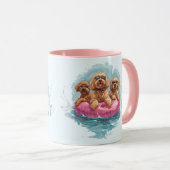 Goldendoodle犬サマーパイナップルプール浮き マグカップ (正面右)