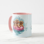 Goldendoodle犬サマーパイナップルプール浮き マグカップ (正面左)