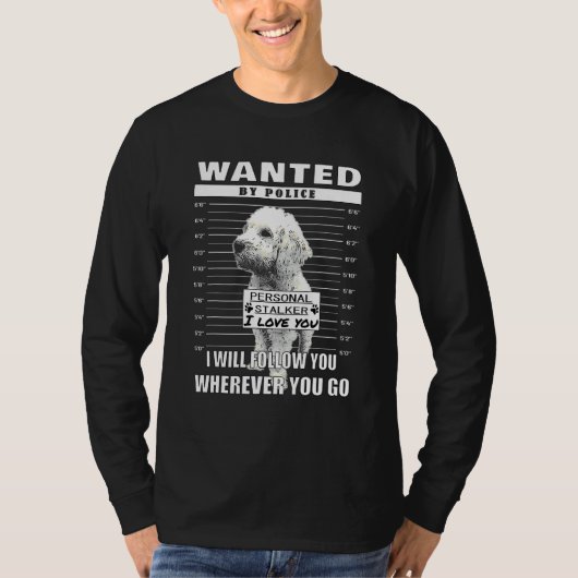 Goldendoodle犬ドードルのモチーフを育てる Tシャツ (正面)