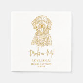 Goldendoodle犬パーソナライズされたが私に飲む スタンダードカクテルナプキン (正面)