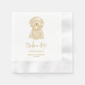 Goldendoodle犬パーソナライズされたが私に飲む 縁ありカクテルナプキン (正面)