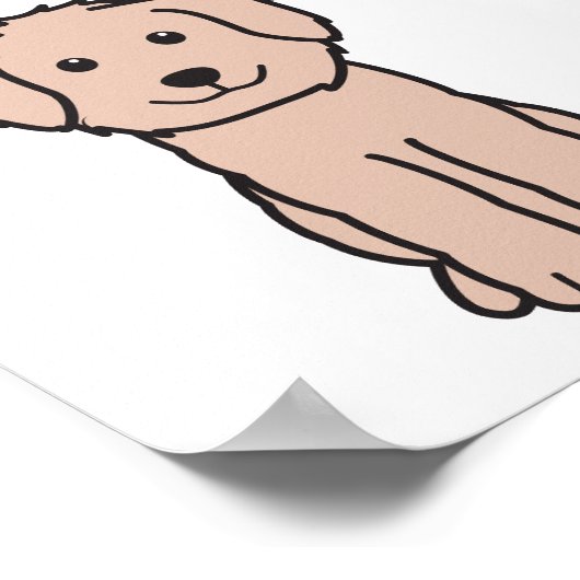 Goldendoodle犬漫画 ポスター (角)