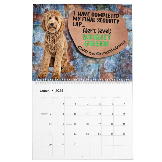Goldendoodle笑わされるカレンダーの感想 カレンダー (3月 2026)