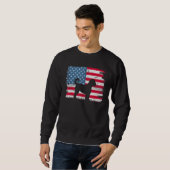Goldendoodle American Flag USA 4th of July Men Wom スウェットシャツ (正面フル)