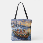 Goldendoodle Christmas Boat Holiday トートバッグ (裏面)