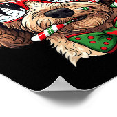 Goldendoodle Christmas Reindeer Holiday Dog Lover  ポスター (角)