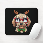 Goldendoodle Christmas Reindeer Holiday Dog Lover  マウスパッド (マウス)