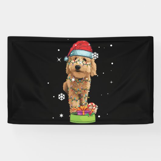 Goldendoodle Christmas Santa Funny Dog Lover Gift 横断幕 (横)